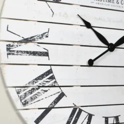 Clocks-Kirkland's Home Shiplap Coastal Wall Clock, 29 In. White