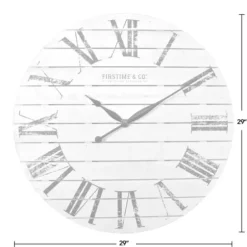 Clocks-Kirkland's Home Shiplap Coastal Wall Clock, 29 In. White
