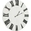 Clocks-Kirkland's Home Shiplap Whitewashed Wooden Wall Clock