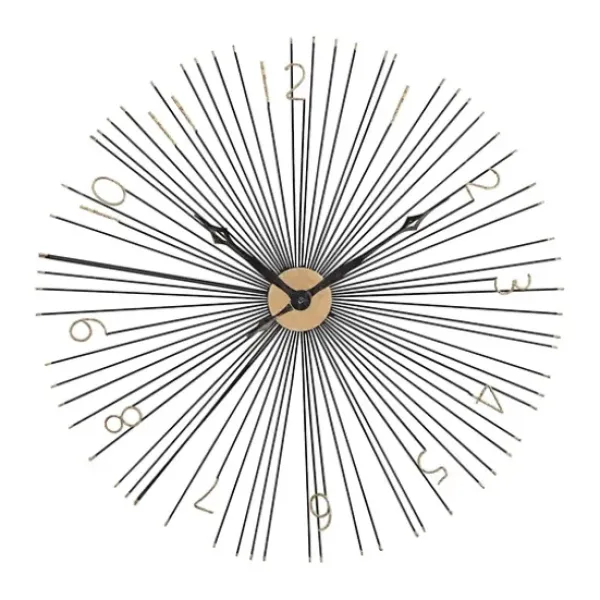 Clocks-Kirkland's Home Shockfront Art Deco Wall Clock Black