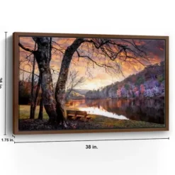 Framed Art-Kirkland's Home Silence Of Sunset Framed Canvas Art Print Brown/Purple/Orange
