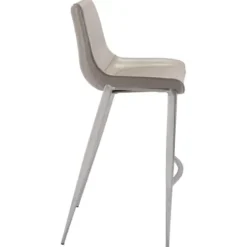Bar Stools & Counter Height Stools-Kirkland's Home Silver & Beige Faux Leather Bar Stools, Set Of 2 Tan
