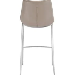 Bar Stools & Counter Height Stools-Kirkland's Home Silver & Beige Faux Leather Bar Stools, Set Of 2 Tan