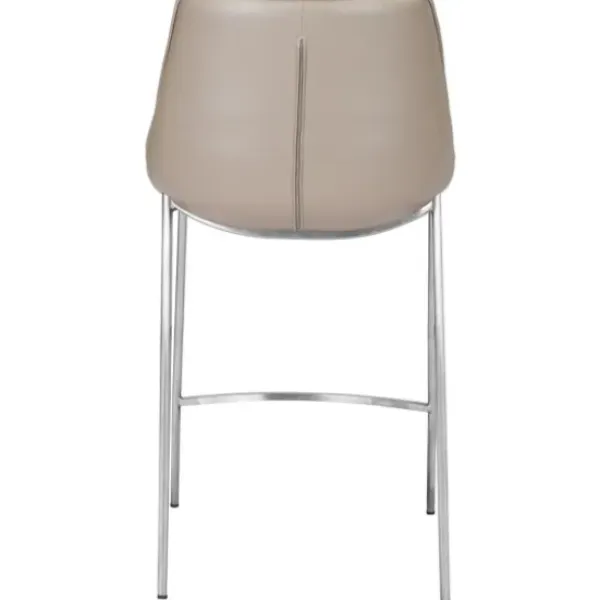 Bar Stools & Counter Height Stools-Kirkland's Home Silver & Beige Leather Counter Stools, Set Of 2 Tan