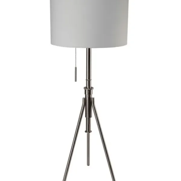 Floor Lamps-Kirkland's Home Silver Adjustable Tripod Base Floor Lamp White