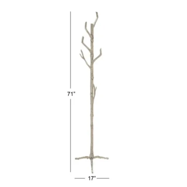 Entryway Furniture-Kirkland's Home Silver Aluminum Tree Branch Coat Rack