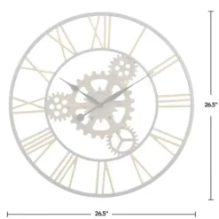 Clocks-Kirkland's Home Silver And Gold Benton Gears Wall Clock