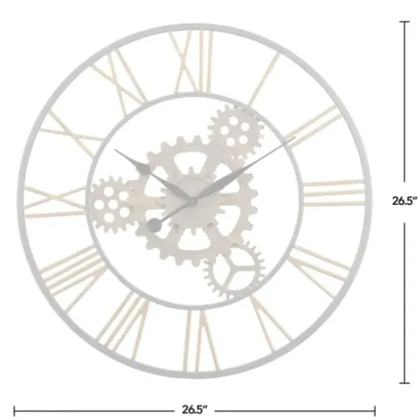 Clocks-Kirkland's Home Silver And Gold Benton Gears Wall Clock