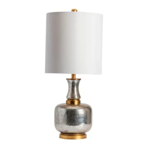 Table Lamps-Kirkland's Home Silver And Gold Mercury Glass Table Lamp White