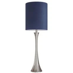 Table Lamps-Kirkland's Home Silver And Tapered Table Lamps, Set Of 2 Blue