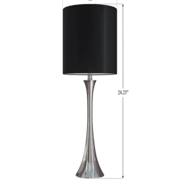 Table Lamps-Kirkland's Home Silver And Tapered Table Lamps, Set Of 2 Black