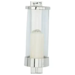 Sconces-Kirkland's Home Silver Assymetrical Modern Sconce