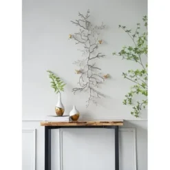 Wall Plaques-Kirkland's Home Silver Branches And Birds Metal Wall Plaque Gold/Silver