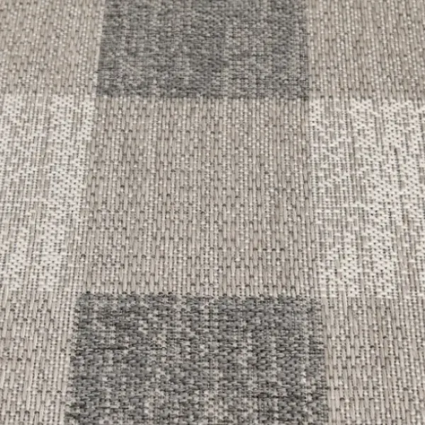 Outdoor Rugs-Kirkland's Home Silver Diamond Outdoor Area Rug, 6X9 Gray
