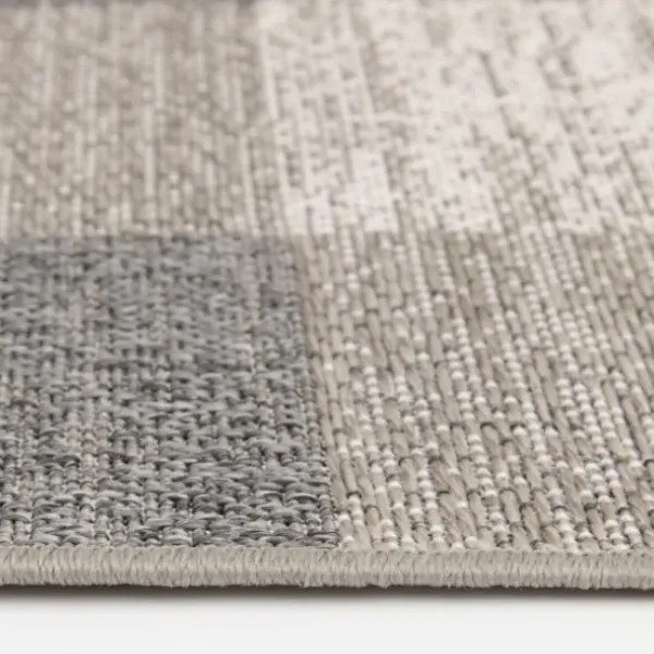 Outdoor Rugs-Kirkland's Home Silver Diamond Outdoor Area Rug, 6X9 Gray