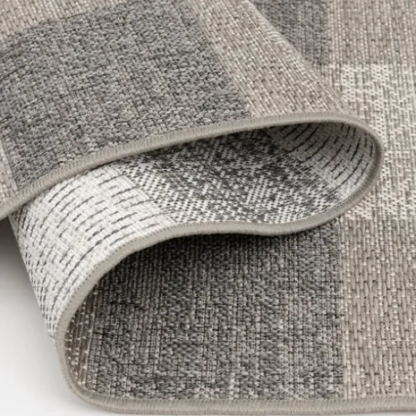 Outdoor Rugs-Kirkland's Home Silver Diamond Outdoor Area Rug, 6X9 Gray