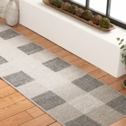 Outdoor Rugs-Kirkland's Home Silver Diamond Outdoor Area Rug, 6X9 Gray