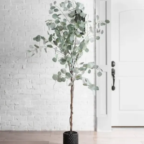 Trees & Topiaries-Kirkland's Home Silver Dollar Eucalyptus Tree In Brown Planter