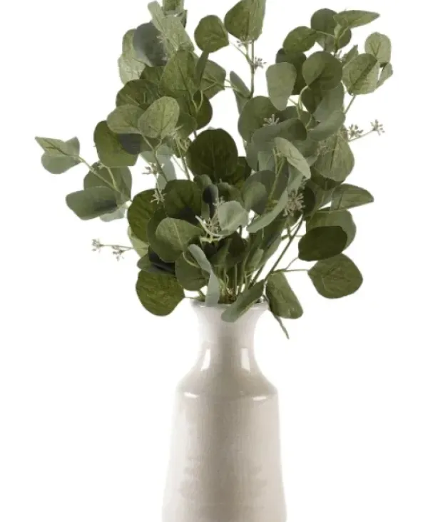 Arrangements & Greenery-Kirkland's Home Silver Dollar Eucalyptus Branches In Bottle Vase Green/Ivory