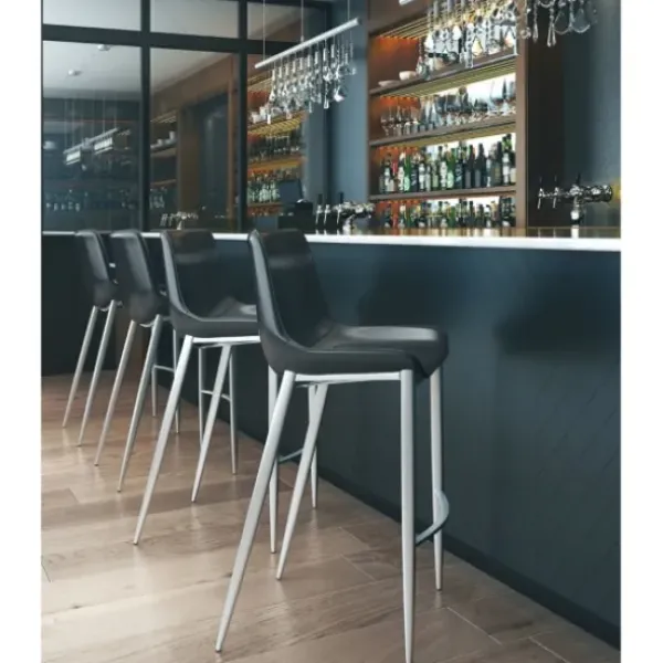 Bar Stools & Counter Height Stools-Kirkland's Home Silver Faux Leather Bar Stools, Set Of 2 Black