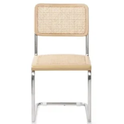 Dining Chairs-Kirkland's Home Silver Framed Woven Cane Dining Chairs, Set Of 2 Tan/Silver