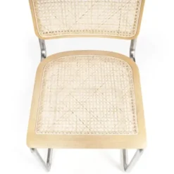 Dining Chairs-Kirkland's Home Silver Framed Woven Cane Dining Chairs, Set Of 2 Tan/Silver