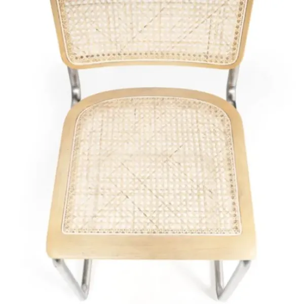 Dining Chairs-Kirkland's Home Silver Framed Woven Cane Dining Chairs, Set Of 2 Tan/Silver
