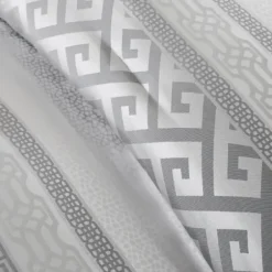 Comforters-Kirkland's Home Silver Geometric Stripes 7-Pc. King Comforter Set Silver/White