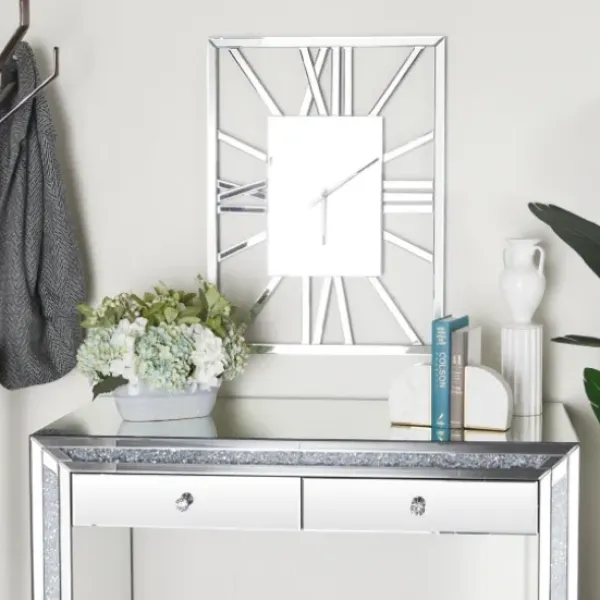 Clocks-Kirkland's Home Silver Glass Frame Wall Clock