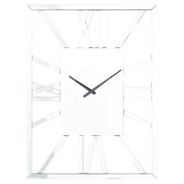 Clocks-Kirkland's Home Silver Glass Frame Wall Clock