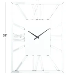 Clocks-Kirkland's Home Silver Glass Frame Wall Clock