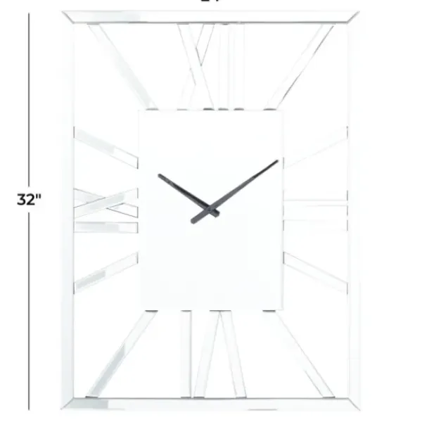 Clocks-Kirkland's Home Silver Glass Frame Wall Clock