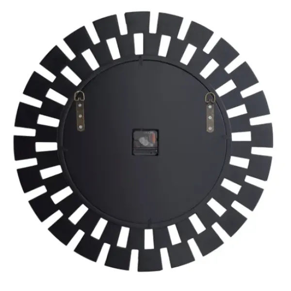 Clocks-Kirkland's Home Silver Glass Mirror Abstract Wall Clock