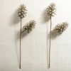 Stems & Bouquets-Kirkland's Home Silver Glittery Pinecone Floral Stem, Set Of 2 White/Brown/Silver