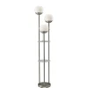 Floor Lamps-Kirkland's Home Silver Globe 3-Light Shelf Floor Lamp Silver/White