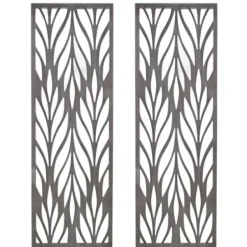 Wall Plaques-Kirkland's Home Silver Madison Park Florian Wall Plaques, Set Of 2 Gray