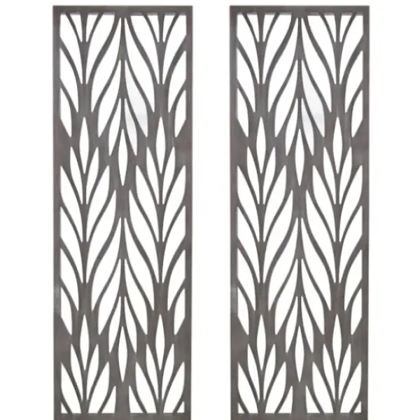 Wall Plaques-Kirkland's Home Silver Madison Park Florian Wall Plaques, Set Of 2 Gray