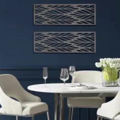 Wall Plaques-Kirkland's Home Silver Madison Park Florian Wall Plaques, Set Of 2 Gray