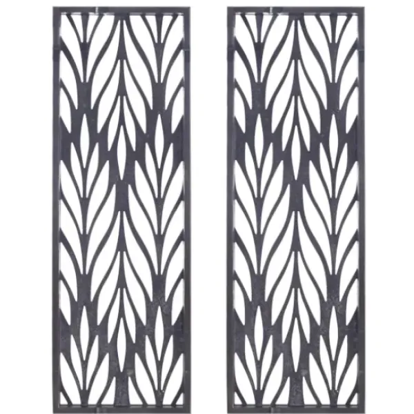 Wall Plaques-Kirkland's Home Silver Madison Park Florian Wall Plaques, Set Of 2 Gray