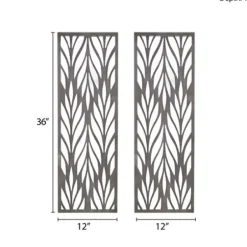 Wall Plaques-Kirkland's Home Silver Madison Park Florian Wall Plaques, Set Of 2 Gray