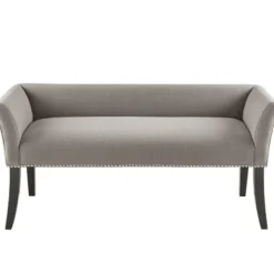 Benches & Ottomans-Kirkland's Home Silver Melinda Accent Bench Gray
