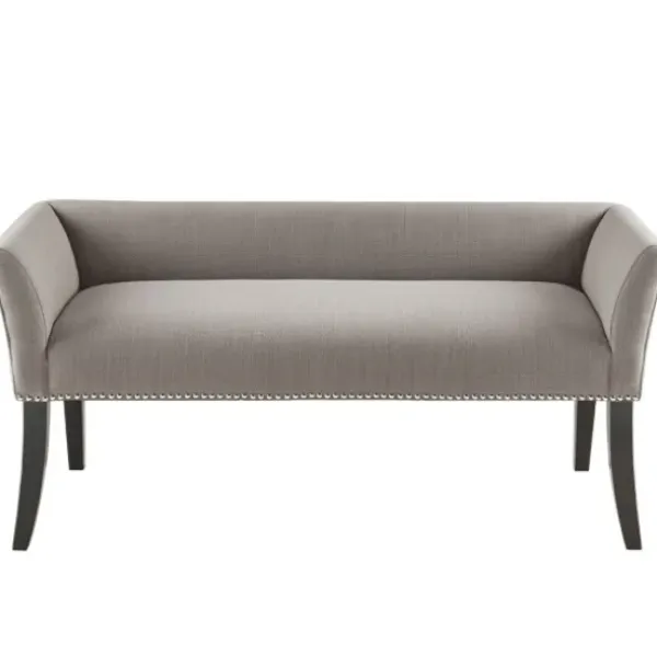 Benches & Ottomans-Kirkland's Home Silver Melinda Accent Bench Gray