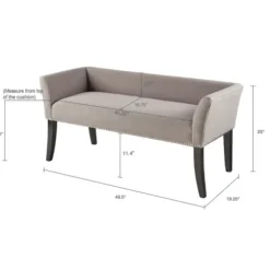 Benches & Ottomans-Kirkland's Home Silver Melinda Accent Bench Gray