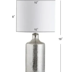 Table Lamps-Kirkland's Home Silver Mercury Glass Cylinder Table Lamp White
