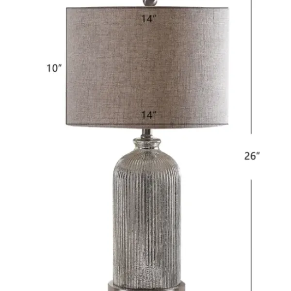 Table Lamps-Kirkland's Home Silver Mercury Glass Ribbed Table Lamps, Set Of 2 Tan