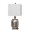 Table Lamps-Kirkland's Home Silver Mercury Glass Square Table Lamp White