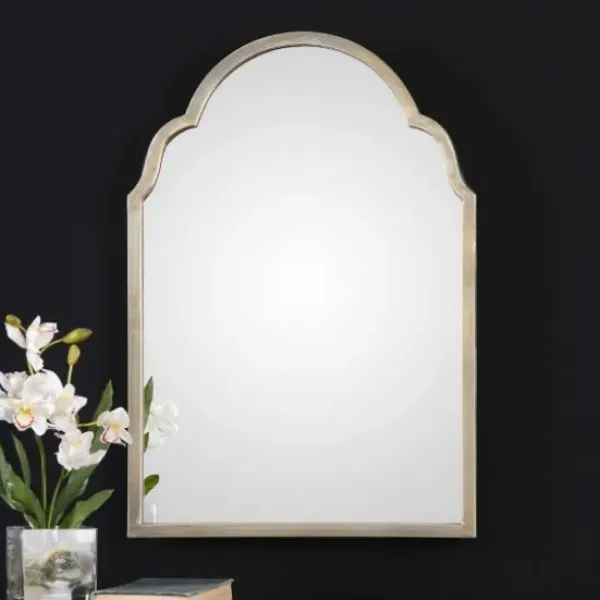 Framed Mirrors-Kirkland's Home Silver Metal Arched Mirror