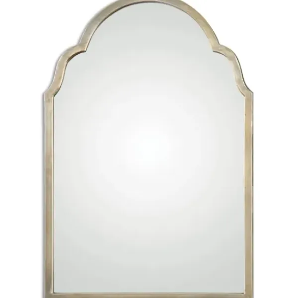 Framed Mirrors-Kirkland's Home Silver Metal Arched Mirror