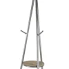 Entryway Furniture-Kirkland's Home Silver Metal Tripod Coat Rack With Shelf