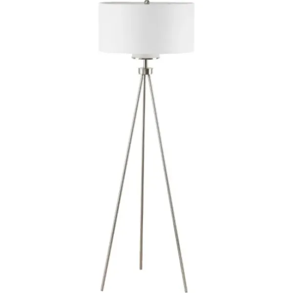 Floor Lamps-Kirkland's Home Silver Metal Tripod Floor Lamp White